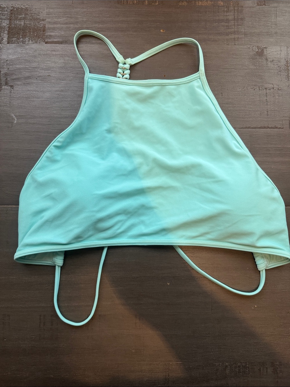 aerie High Neck Braided-Back Camisole Bikini Top - Mint Green